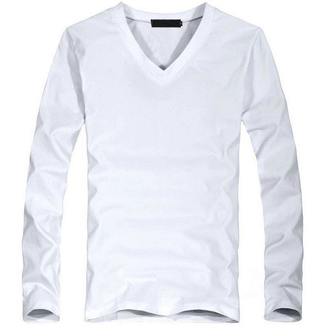 T-SHIRT A MANCHES LONGUES ET COL EN V - BOSSOUASHOP