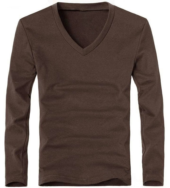 T-SHIRT A MANCHES LONGUES ET COL EN V - BOSSOUASHOP
