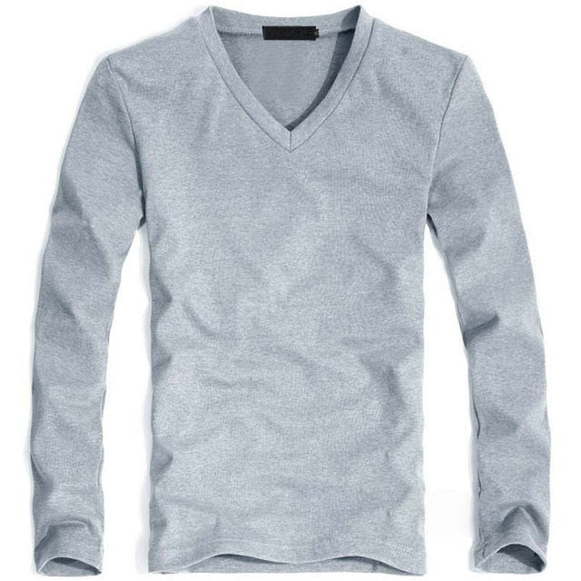 T-SHIRT A MANCHES LONGUES ET COL EN V - BOSSOUASHOP