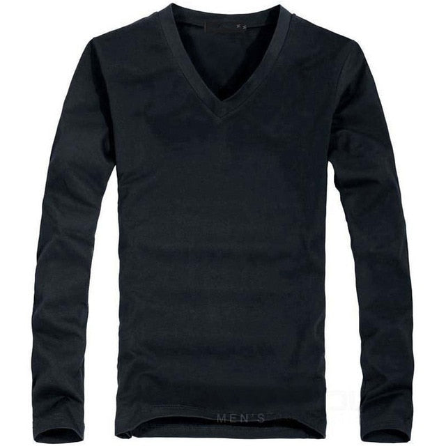 T-SHIRT A MANCHES LONGUES ET COL EN V - BOSSOUASHOP