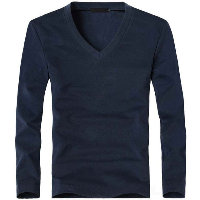 T-SHIRT A MANCHES LONGUES ET COL EN V - BOSSOUASHOP