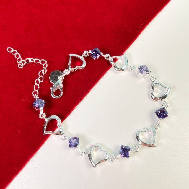 PURPLE CRYSTAL ZIRCONIA BRACELET 