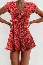 ROBE TRAPEZE A FLEURS