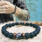 BRACELET EN PIERRE DE LUNE NATURELLE POUR HOMMES - BOSSOUASHOP