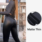 LEGGINGS TAILLE HAUTE EN CUIR - BOSSOUASHOP