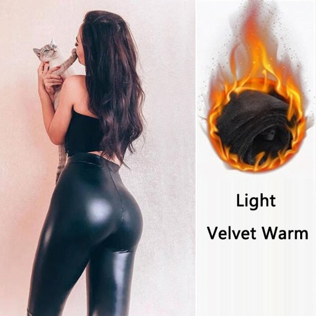 LEGGINGS TAILLE HAUTE EN CUIR - BOSSOUASHOP