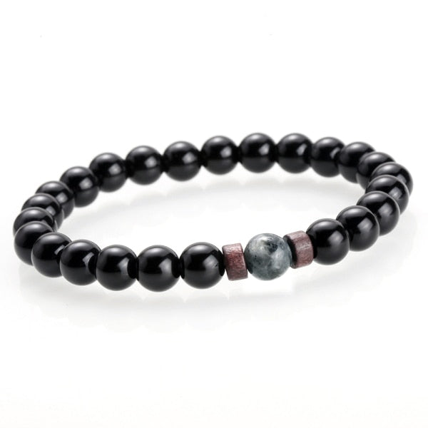 BRACELET EN PIERRE DE LUNE NATURELLE POUR HOMMES - BOSSOUASHOP