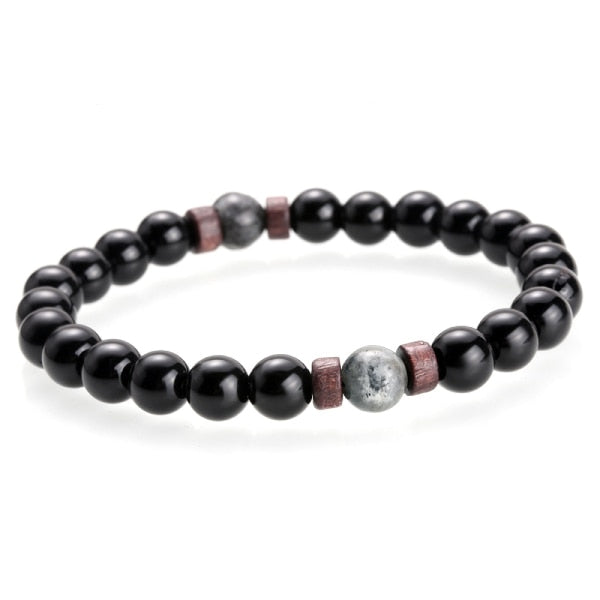 BRACELET EN PIERRE DE LUNE NATURELLE POUR HOMMES - BOSSOUASHOP