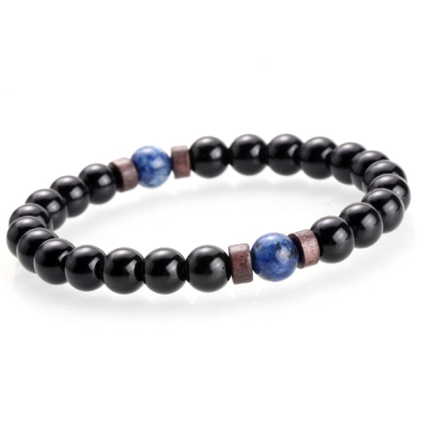 BRACELET EN PIERRE DE LUNE NATURELLE POUR HOMMES - BOSSOUASHOP