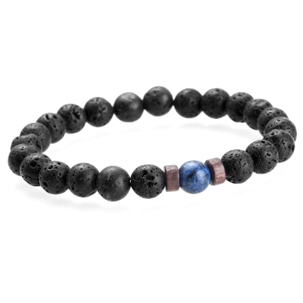 BRACELET EN PIERRE DE LUNE NATURELLE POUR HOMMES - BOSSOUASHOP