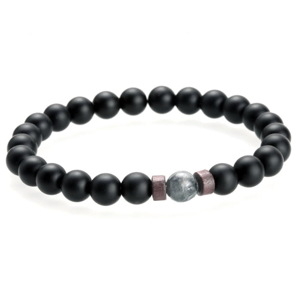 BRACELET EN PIERRE DE LUNE NATURELLE POUR HOMMES - BOSSOUASHOP