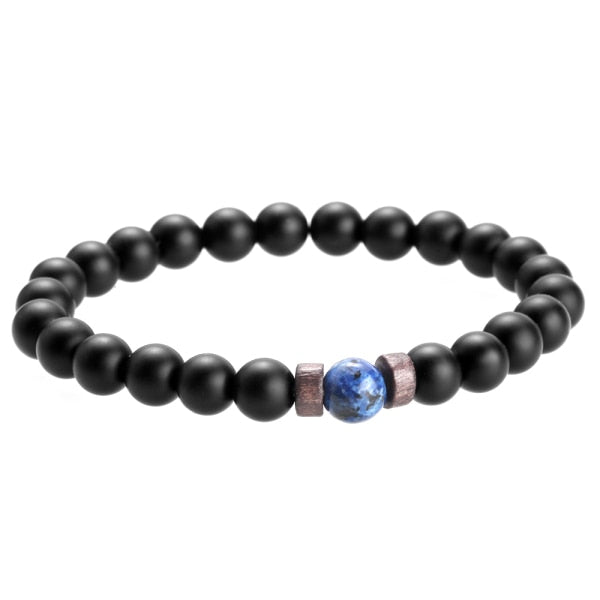 BRACELET EN PIERRE DE LUNE NATURELLE POUR HOMMES - BOSSOUASHOP