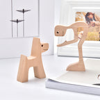 SCULPTURE DE CHIEN EN BOIS FAIT A LA MAIN