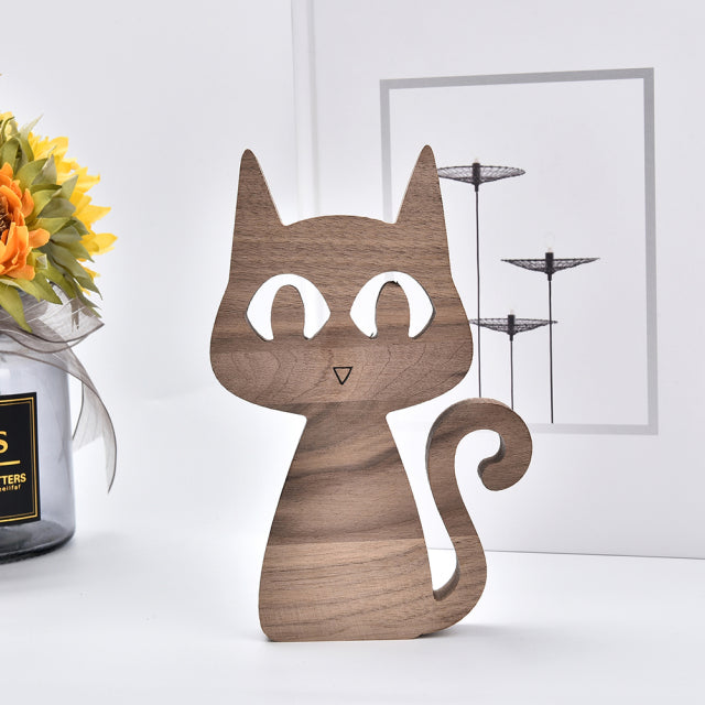 SCULPTURE DE CHIEN EN BOIS FAIT A LA MAIN