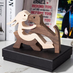 SCULPTURE DE CHIEN EN BOIS FAIT A LA MAIN