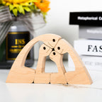 SCULPTURE DE CHIEN EN BOIS FAIT A LA MAIN