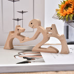 SCULPTURE DE CHIEN EN BOIS FAIT A LA MAIN