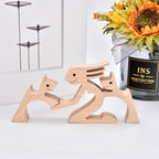 SCULPTURE DE CHIEN EN BOIS FAIT A LA MAIN