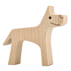 SCULPTURE DE CHIEN EN BOIS FAIT A LA MAIN