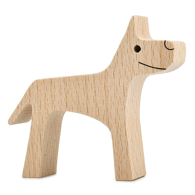 SCULPTURE DE CHIEN EN BOIS FAIT A LA MAIN