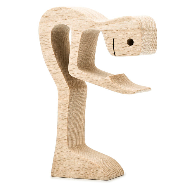 SCULPTURE DE CHIEN EN BOIS FAIT A LA MAIN