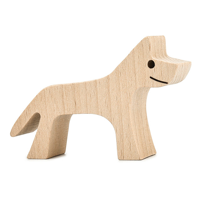 SCULPTURE DE CHIEN EN BOIS FAIT A LA MAIN