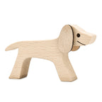 SCULPTURE DE CHIEN EN BOIS FAIT A LA MAIN