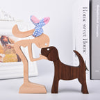 SCULPTURE DE CHIEN EN BOIS FAIT A LA MAIN