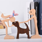 SCULPTURE DE CHIEN EN BOIS FAIT A LA MAIN