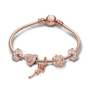 BRACELET A BRELOQUES OR ROSE - BOSSOUASHOP