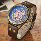 MONTRE MECANIQUE AVEC BRACELET EN CUIR