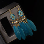 BOUCLES D'OREILLES BOHEMIENNES EN PLUMES - BOSSOUASHOP