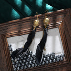 BOUCLES D'OREILLES BOHEMIENNES EN PLUMES - BOSSOUASHOP