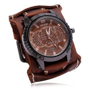 MONTRE -BRACELET EN CUIR  POUR HOMMES - BOSSOUASHOP