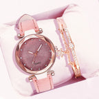 MONTRE -BRACELET EN CUIR ET STRASS POUR FEMMES - BOSSOUASHOP