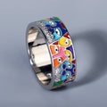 BAGUE EN EMAIL CZ BLANC FAIT A LA MAIN