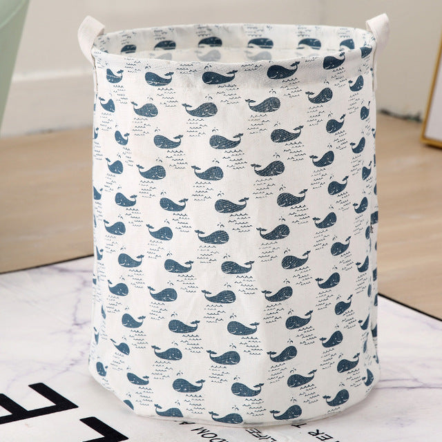 FOLDABLE COTTON AND LINEN LAUNDRY BASKET