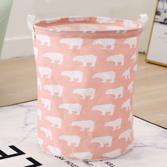 FOLDABLE COTTON AND LINEN LAUNDRY BASKET