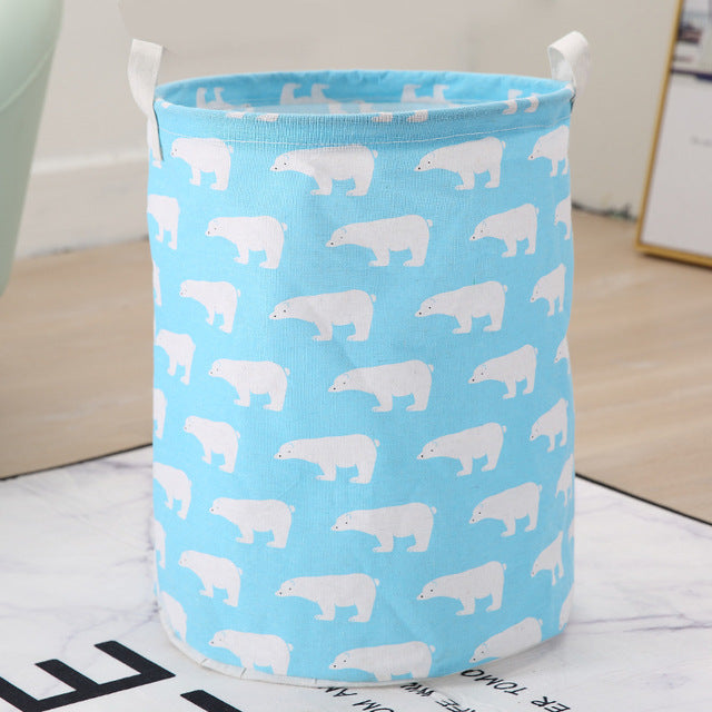FOLDABLE COTTON AND LINEN LAUNDRY BASKET