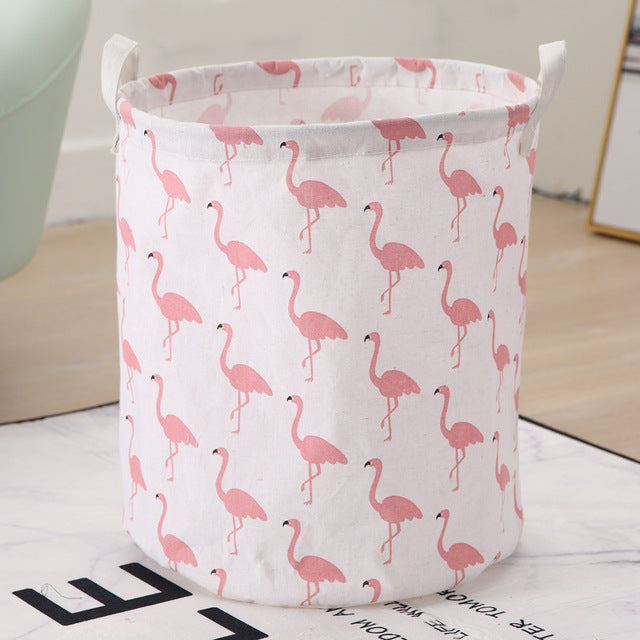 FOLDABLE COTTON AND LINEN LAUNDRY BASKET