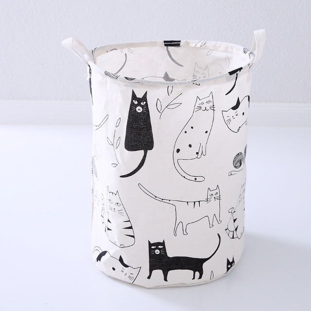 FOLDABLE COTTON AND LINEN LAUNDRY BASKET