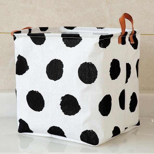 FOLDABLE COTTON AND LINEN LAUNDRY BASKET