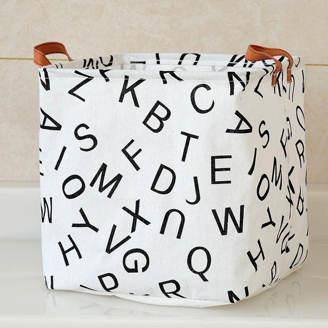 FOLDABLE COTTON AND LINEN LAUNDRY BASKET