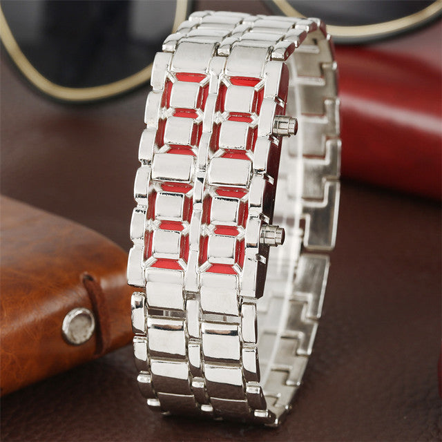BRACELET NUMÉRIQUE LED ROUGE.( Inspiration Japonaise )