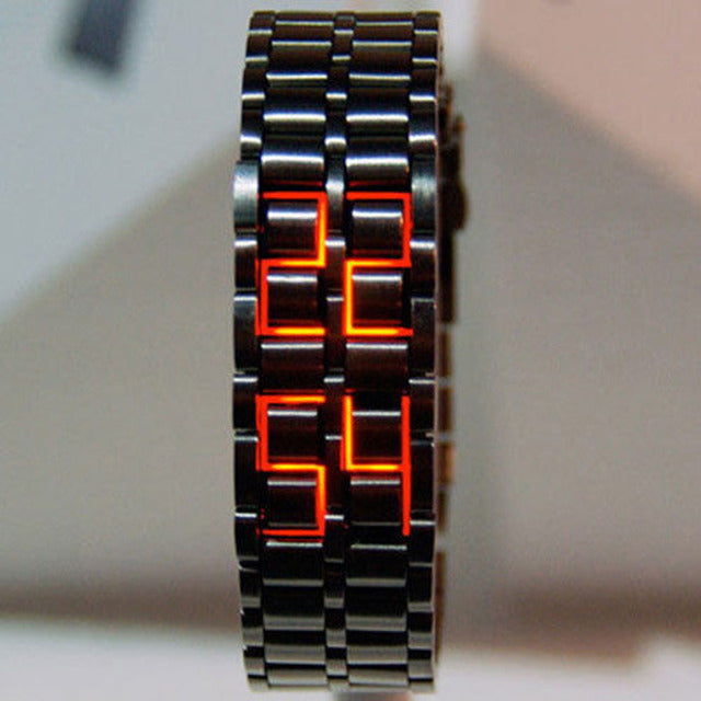 BRACELET NUMÉRIQUE LED ROUGE.( Inspiration Japonaise )